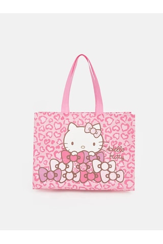 Lc Waikiki Karışık Hello Kitty Baskılı Kadın Alışveriş Çantası Krem.karışık Renkli Desenli