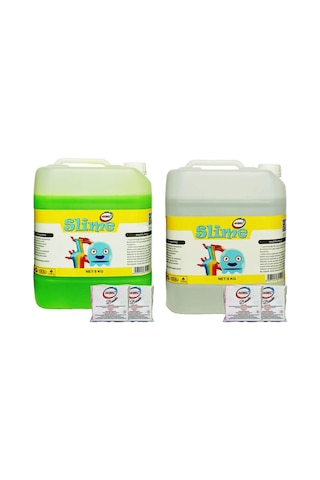 Akbel Zıp Zıp Şaka Hamuru 2 Renk Şeffaf 5 Kg + Yeşil 5 Kg+Boraks