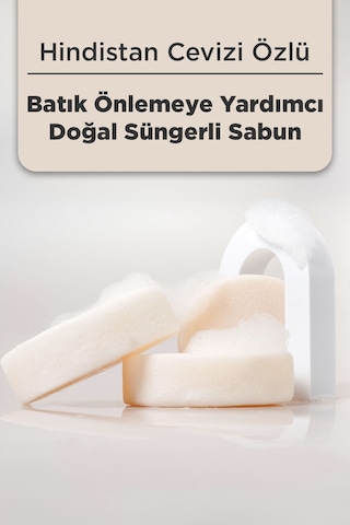 Hindistan Cevizi Özlü Batık Ve Çilek Bacak Onarımına Yardımcı Doğal Süngerli Sabun 130gr Hindistan Cevizi