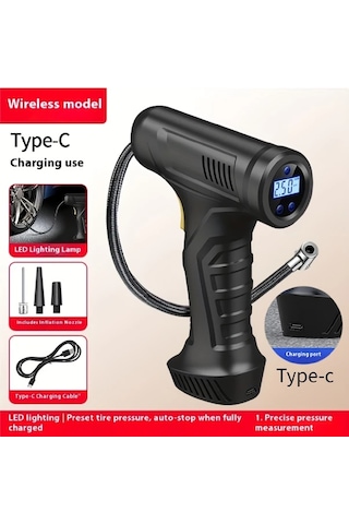 Xuweiwei Kablosuz Modeli Lastik Şişirme Taşınabilir Hava Kompresörü 150psı Dijital Basınç Ölçerli Araba Bisiklet Motosiklet Pompası