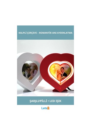 Led Işıklı Kalpli Dekoratif Fotoğraf Çerçevesi