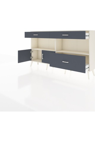 Arges Konsol 2 Raflı 3 Çekmeceli 2 Kapaklı 176x30x99 Aytaşı-antra Aytaşı-antrasit