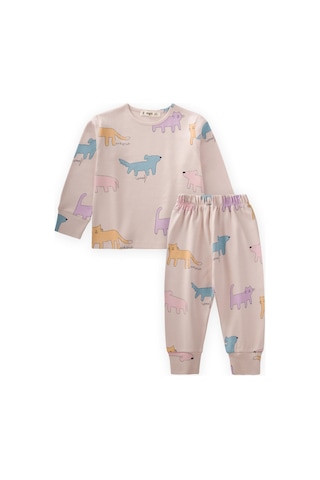 Cigit Desenli Mevsimlik Pijama Takım 1-7 Yaş Sand Bej