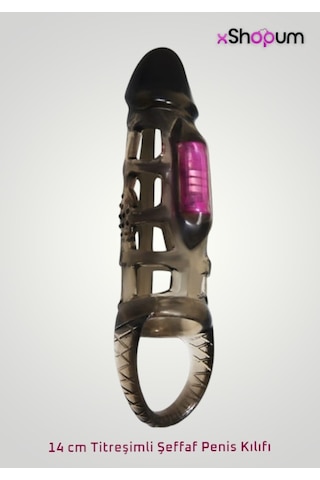 Xshopum 14 Cm Titreşimli Şeffaf Penis Kılıfı
