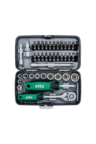 Elta 14000005078 1/4'' Altıköşe Cırcırlı Lokma Anahtar Ve Bits Uç Seti 38 Parça