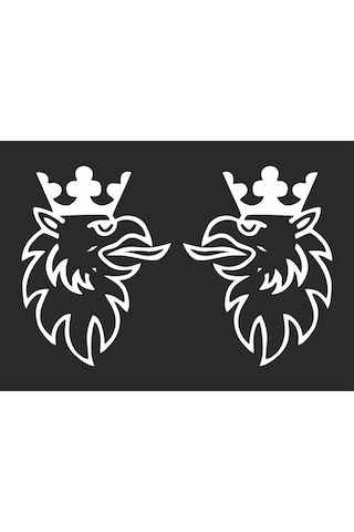 Scania Kral Kartal & Sağ Sol Çift Kapı Araba, Oto, Kamyon, Traktör Sticker 40x40 Cm 2 Adet