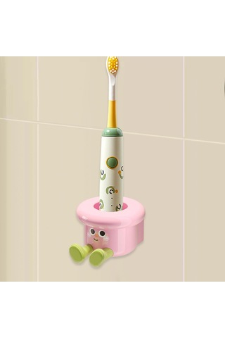 Homyl Diş Fırçası Tutucu Duvara Monte Banyo Düzenleyici Otel Pembe