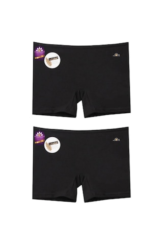 Papatya Modal Kadın Boxer 2 Li Paket Siyah