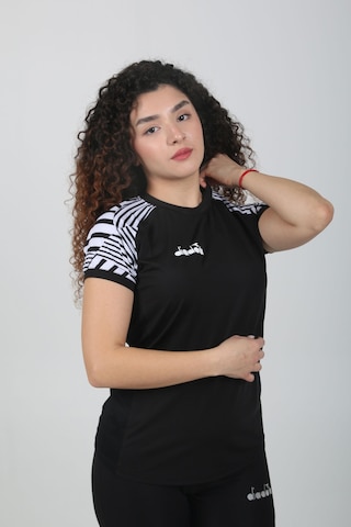 Diadora Bahia Kadın Tişört Siyah Beyaz Çok Renkli