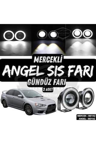Mitsubishi Lancer 2007-2014 Uyumlu Üniversal Mercekli Angel Sis Farı Metal Su Geçirmez 76 Mm Halkalı Gündüz Farı Sis Farı 58099833