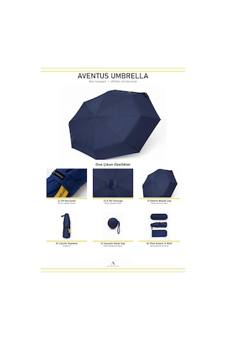 Aventus Kapsül Şemsiye - Uv Korumalı Güneş Şemsiyesi Lacivert