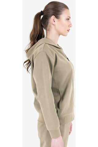 Lescon Bej Kadın Fermuarlı Kapüşonlu Sweatshirt 23n-2219