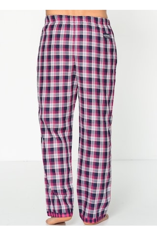 Herrmen Çift Taraflı Büyük Kareli Pembe Beyaz Pijama Pantolon