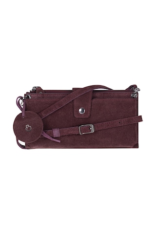 Bloominbag Burgundy Still Lozan Hakiki Süet Çapraz Askılı Telefon Bölmeli Cüzdan Çanta Bordo