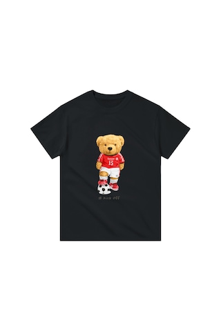 Paybuy Erkek Çocuk Futbol Temalı Baskılı Tişört Numaralı Forma Tasarımı Siyah