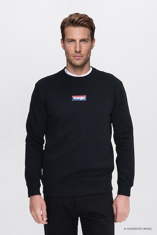 Wrangler Pamuklu Regular Fit Logo Detaylı Erkek Sweatshirt W2620152001 Siyah