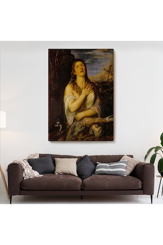 Titian Tiziano Vecellio'un 'tövbe Eden Magdalene' Eseri Kanvas Tablo-5125 50 X 70