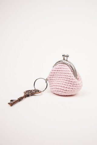 Fabric Craft Bag Mini Bozuk Para Cüzdanı Anahtarlık Klipsli Açık Pembe