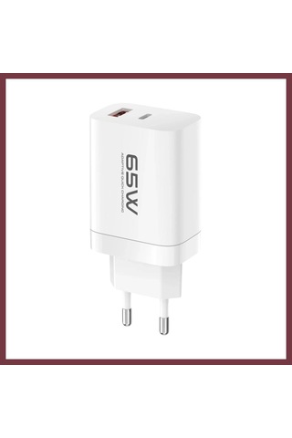 Storeşahin Konfulon C99q 65w Pd Destekli Type-c Ve Usb Çift Çıkışlı Hızlı Şarj Adaptörü - Beyaz Shn0720