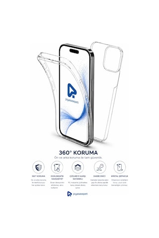 Apple, Uyumlu iPhone X Çift Taraflı Silikon Kılıf Şeffaf