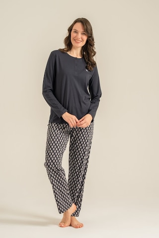 Arnetta Kadın Nakışlı Antrasit Uzun Kol Pijama Takım Ar3749-s-v1 Ar3749-s-v1