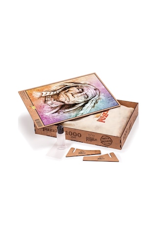 King Of Puzzle Yaşlı Kızılderili Ahşap Puzzle 1000 Parça