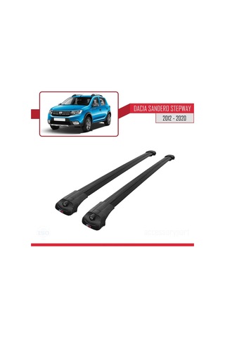 Dacia Sandero Stepway 2012-2020 Arası İle Uyumlu Ace-1 Ara Atkı Tavan Barı Siyah