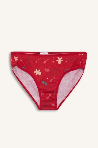 Defacto Kız Çocuk Yılbaşı Temalı Penye Slip Külot G4005a825wnrd107 Kırmızı-rd107