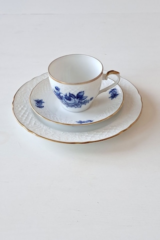 3 Parça Çay Fincanı Kobalt Mavi Kobalt