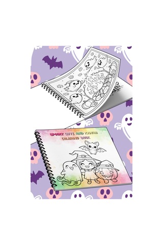 Halloween Spooky Cute And Kawaii Bold And Easy 20 X 20 Cm Büyük Boyama Kitabı
