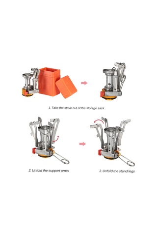 Tomshoo Gümüş Mini Sırt Çantasıyla Teneke Kutu Soba Brülörleri Gümüş