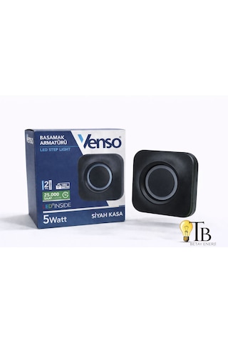 Venso 5w Led Basamak Armatürü Siyah Kasa 6500 K Beyaz Işık Beyaz