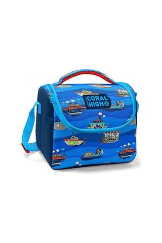 Coral High Lacivert Mavi Gemi Desenli Erkek Çocuk Beslenme Çantası - Thermo Astarlı 11829