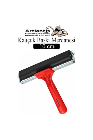 Kauçuk Baskı Merdanesi 10 Cm Metal 1 Adet Plastik Linol Merdanesi Silindir Rulo Merdane Vinil Baskı Yapıştırma