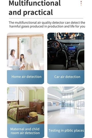 Weichuang01 Pm2.5/pm10 Hava Kalitesi Dedektörü İç Mekan Hava Kalitesi Monitörü Siyah