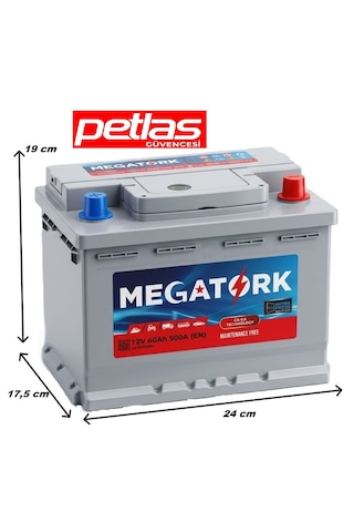 Megatork 12v 60ah 500a Standart Akü