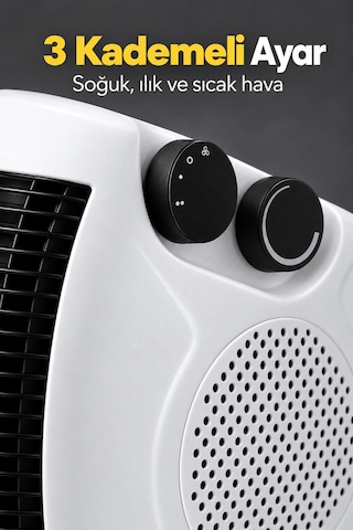 Elektrikli Fanlı Isıtıcı Termostatlı Yatay Ve Dikey Kullanım - Lisinya