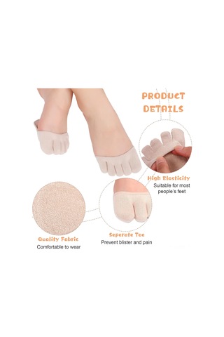 Padalink Kadınlar İçin 6'lı Set Yarı Ayaklı Kaymazsız Ayırıcı Parmak Çorap, Elastik Ölçek Us 6-9.5 , Uzun Yürüyüş/standing İçin Uygun Diğer