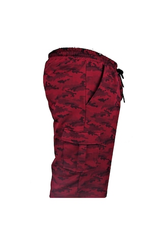 Moc Grande Mocgrande Büyük Beden Likralı Erkek Penye Şort Honeycomb Camouflage 23612 Bordo