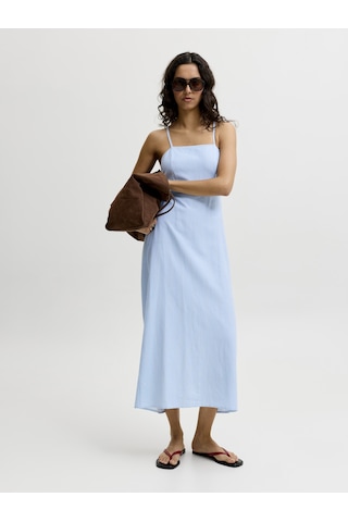 Jack & Jones Kadin Çapraz Baglama Detayli Kare Yaka Uzun Elbise - Annika - 12290702 Blissful Blue