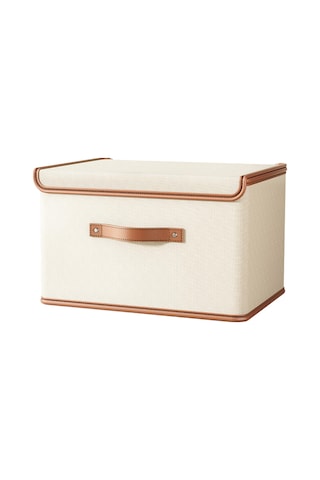Suntek Katlanabilir Organizatör Kapaklı Saklama Kutusu Bej 50 x 35 x 31 CM