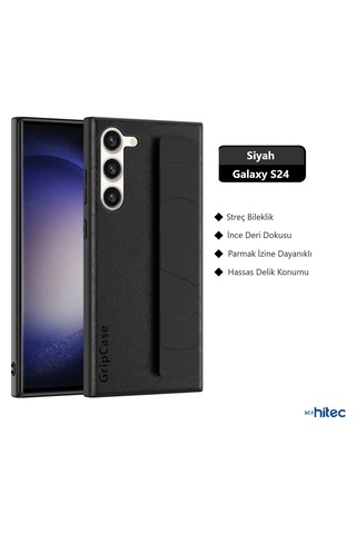 Schitec Samsung Galaxy S24 Uyumlu Premium Case Parmak Askılı Telefon Kılıfı Siyah