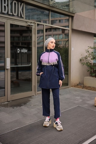 Tesettür Eşofman Takımı Fermuarlı Ikili Takımı Lacivert 479 Lacivert