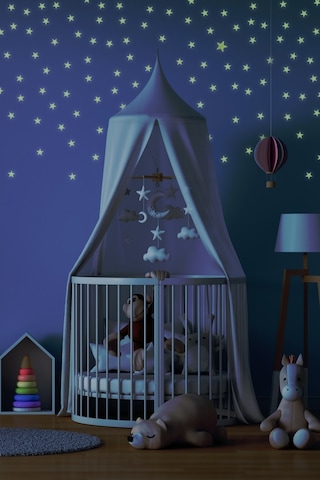Artikel Fosforlu Mini Yıldız Büyük Yıldız Yeşil Karanlıkta Parlar Çocuk Odası Sticker 150 Adet