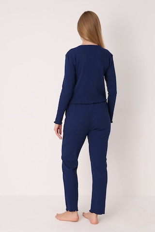 Nbb Kadın Lacivert Önden Düğmeli Pijama Takımı Lacivert