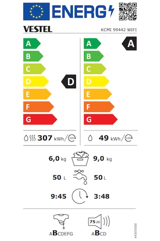 Vestel KCMI 99442 WIFI 9 KG 1400 Devir Çamaşır Makinesi