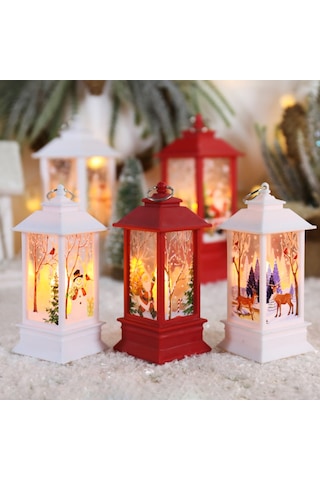 Konesam Noel Feneri Melek Aynalı Kıvırcık Topuklu Ayağı, Ev Dekoru, Yıldızlı Kırmızı, 15 Cm, Hediye Kutulu