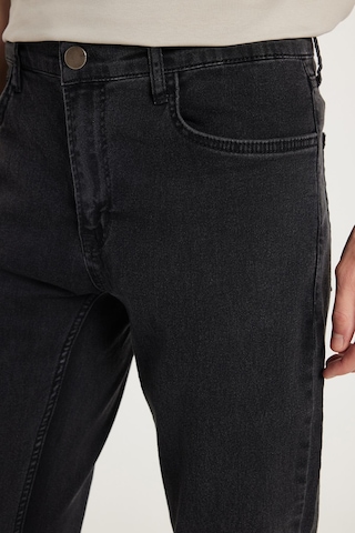Tudors Erkek Slim Fit Yıkamalı Taşlamalı Esnek Kot Düz Paça Tapered Siyah Pantolon-34827 Siyah