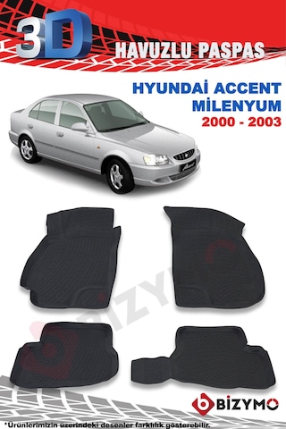 Hyundai Accent Milenyum 2000-2003 3D Paspas Takımı Bizymo