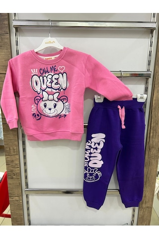 Deno Kids Kız Cocuk Esofman Takım Mor - Pembe